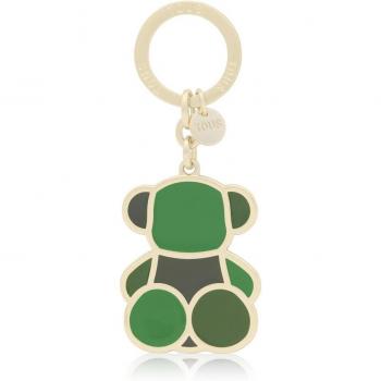 Llavero Tous Bear Faceted Verde - Llavero de diseño exclusivo en forma de oso, fabricado en material acrílico facetado, color verde, con llavero metálico y logotipo de la marca