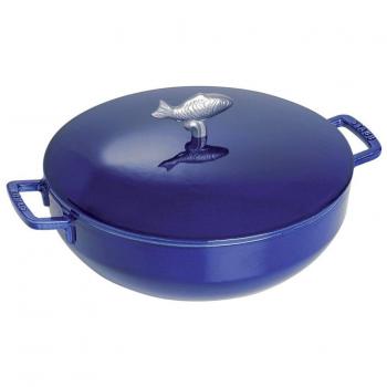 Staub 5-Quart Blue Cast Iron Bouillabaisse Pot with Decorative Fish Knob - Unisex - One Size