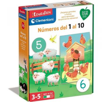 Clementoni Education - Aprendo los Números del 1 al 10 Juego Educativo, Multicolor, Mediano (55447)