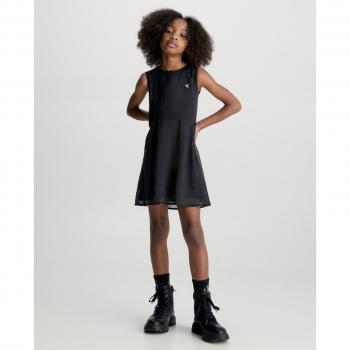 Calvin Klein - Vestido de niña negro sin mangas