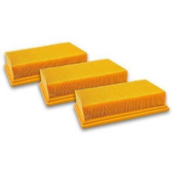 3x Filtro Plisado Plano Compatible con Aspiradora Bosch GAS 35 L AFC, GAS 35 L SFC+, GAS 35 M AFC, GAS 55 M AFC - Elemento Filtrante Vhbw