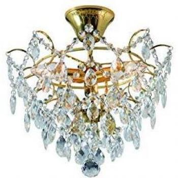 Lámpara de Techo Plafón Rosendal Ø 36 cm Dorado con 3 Bombillas E14 en Cristal