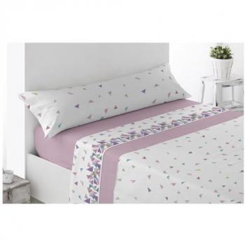 Juego de Sábanas Térmicas de Pirineo - 3 Piezas de Tejido Polar Suave y Cálida para Cama Individual y Matrimonio (Barbate Azul/Rosa, Cama 90 cm/