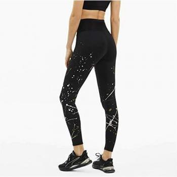 PUMA Metal Splash Splatter Tight Mallas Deporte, Mujer, Black, XS