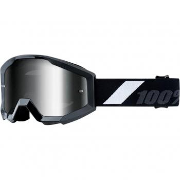 100% Strata - Gafas de bicicleta de montaña unisex infantil, Negro/Blanco