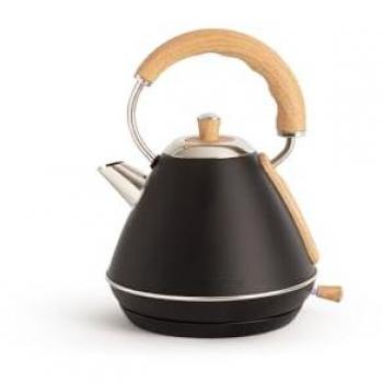 Hervidor de agua eléctrico CREATE Kettle Retro M 1L 1200W Negro, ebullición rápida, apagado automático, filtrado anti-cal, autoapagado, indicador de nivel de agua, diámetro 17.2