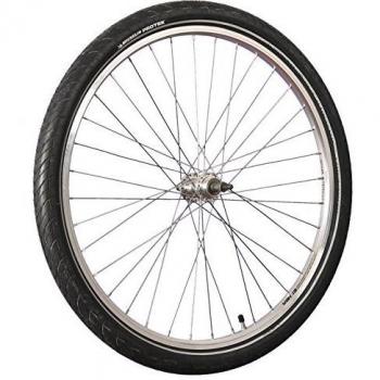 Rueda trasera de bicicleta 26 pulgadas con neumático libre y tubo plateado