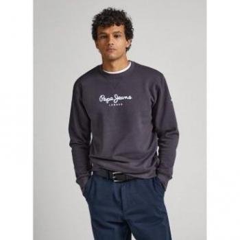 Pepe Jeans Men's Edward Crew Sweatshirt - 100% Cotton - Dark Gray (Washed Black) - XL