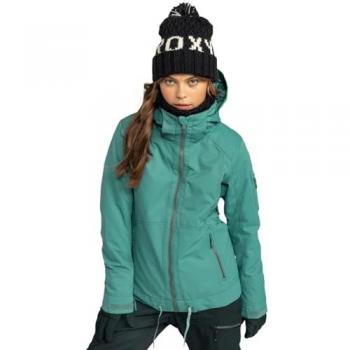 Chaqueta con capucha Roxy Meade verde oscuro mujer - L, color Sea Pine, estándar para mujer