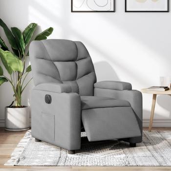 Sillón reclinable eléctrico de tela gris claro vidaXL