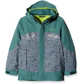 VAUDE Niños Suri Cate 3 in1 Jacket III All Over Print Chaqueta Doble, otoño/Invierno, Infantil, Color Eucalyptus, tamaño 104