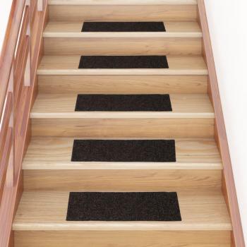 Alfombrilla Autoadhesiva de Escalera Rectangular 15 uds - Color Antracita, Azul, Crema y Marrón - 60x25 cm