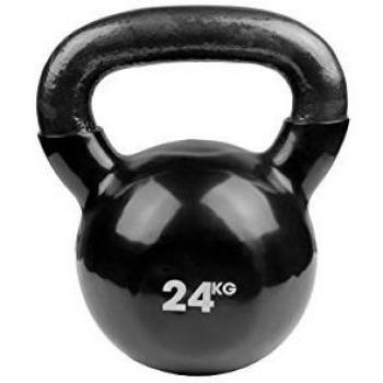 Fitness Mad Kettlebell  - Pesa rusa de ejercicio y fitness, color negro, peso 24 kg