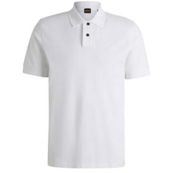 BOSS Orange Slim Fit Short Sleeve Polo Shirt 'Prime' in White, Size XXXL
