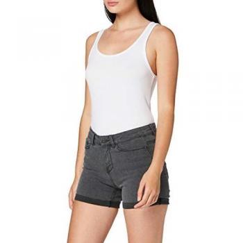 Vero Moda VMHOT Seven NW DNM Fold Shorts Color Pantalones Cortos de Jean, Blanco Nieve, XS para Mujer