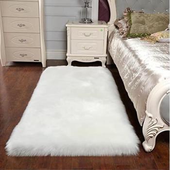 Topspitgo Oveja de Piel sintética Felpudo Alfombra Antideslizante Lujosa Suave Lana Artificial Alfombra para salón Dormitorio baño sofá Silla cojín