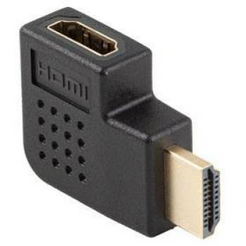 Adaptador HDMI 4K Lanberg Tipo A (Macho a Hembra) Negro con Ángulo Izquierda