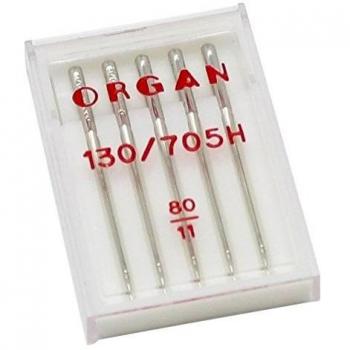 Alfa A003185608 - Estuche de 5 agujas 130/705 - Nº80, acero inoxidable