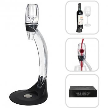 Todeco - Decantador de Vino Aireador, Decantador de Vino Tinto - Caja: Caja de regalo - Material: Acrílico - Clásico, con soporte