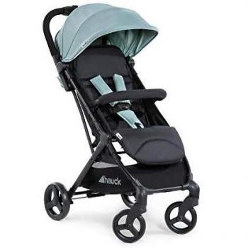 Hauck Sunny súper ligera y compacta para transporte urbano y peso hasta 25 kg con respaldo reclinable, mecanismo de plegado automático, muy pequeño, cesta grande, negro verde