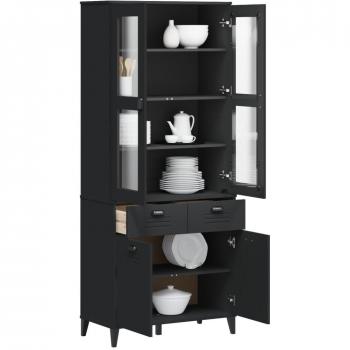 vidaXL Highboard VIKEN Black 80x40x190 cm Solid Wood Pine