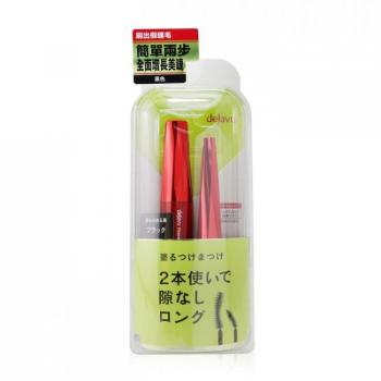 Dejavu Fiberwig Ultra Long E Mascara And Tiny Sniper Mascara Set - Black 2pcs