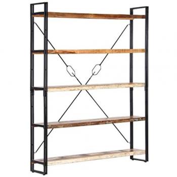 Estantería de 5 niveles madera maciza reciclada 140x30x180 cm
