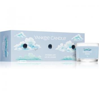 Juego de 3 velas votivas de vidrio Yankee Candle Ocean Air 37 g