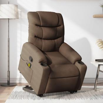 Silla de masaje reclinable de pie de tela marrón Vidaxl 851151