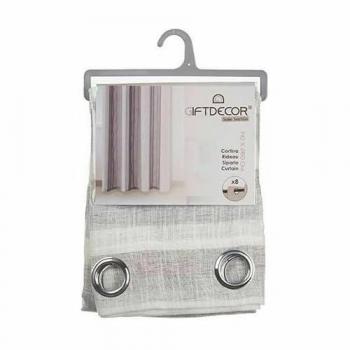 Cortina Rayas Gris Claro 140 x 0,1 x 260 cm (6 Unidades)