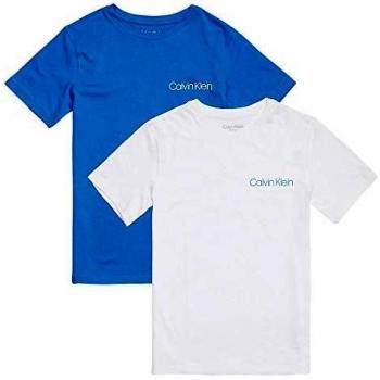 Calvin Klein chicos 2 Pack moderna algodón camiseta de cuello redondo blanco azul Xgrande