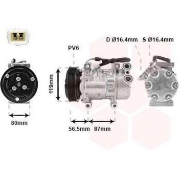 Compresor de aire acondicionado VAN WEZEL 0900K207