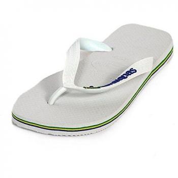 Havaianas Brazil Logo White Flip Flops - Men's Summer Sandals