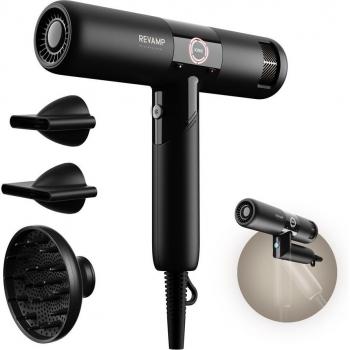 Revamp Enigma Revelation - Secador de Pelo Ionic Unisex 1 pieza con tecnología iónica, diseño ergonómico, múltiples ajustes de temperatura y velocidad, función de aire frío, y accesorios incluidos