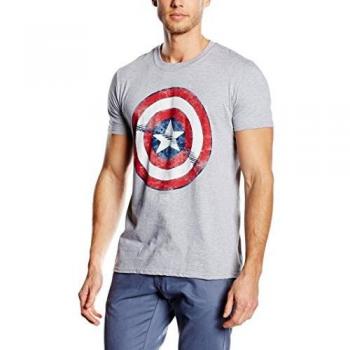 Marvel Camiseta Manga Corta Captain America Shield Gris 2XL