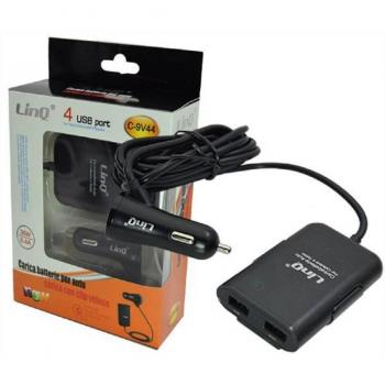 Cargador de Coche 4 Puertos USB Cable Extensible 36W Carga Rápida 8.4A