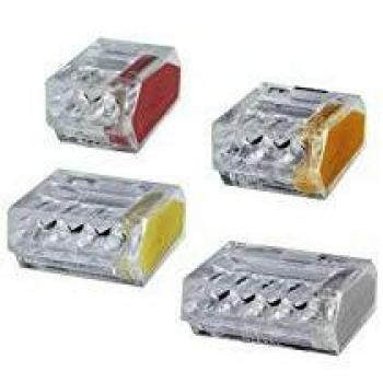 WAGO LIMIT 773-108 8 Way Transparent Solid and Stranded Push Wire Connector, Dark Grey