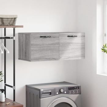 Gabinete de pared gris 80x36,5x35cm madera multicapa Sonoma