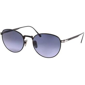 Persol Men's 0PO5002ST Sunglasses, Matte Black/Blue Shaded, 51