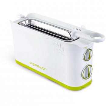 Aigostar Morning 30HIN – Tostador para 2 rebanadas, 750 watios de potencia, color blanco. Función temperatura ajustable. Diseño exclusivo.