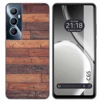 Funda de Silicona para Realme C65 4G con Diseño de Madera 03