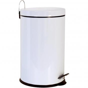MSV Cubo DE Basura con Pedal 5L Blanca, Acero, 29.3 cm
