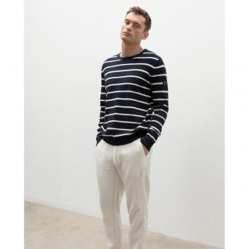 Ecoalf Jersey de punto grueso Nogal para hombre, cuello redondo y manga larga