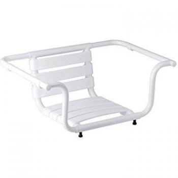 Asiento de Bañera con Respaldo Gama Pro Pellet, 7 Lamas Blancas, Tubo de Aluminio Epoxi Ø 25 y 30 mm