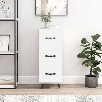 Aparador de madera contrachapada y madera de ingeniería blanca 34,5x34x90 cm mueble de almacenaje para salón, buffet, armario auxiliar y armario de almacenamiento vidaXL