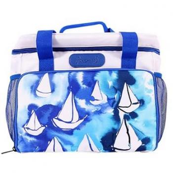 Bolsa Nevera Isotérmica Anemoss Blanca 18,5L, Aluminio y Poliéster Oxford, Impermeable y Aislante para Picnic y Playa