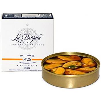 Conservas La Brújula - Mejillones en escabeche 6/8 pzas GRANDE RO120 pack 6 unidades