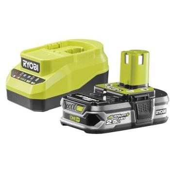 Pack Cargador Rápido 18V 2,0A + Batería de Litio 2,5Ah ONE+™ Ryobi - Carga en 75 min, Indicador LED, Alta Capacidad, Protección a