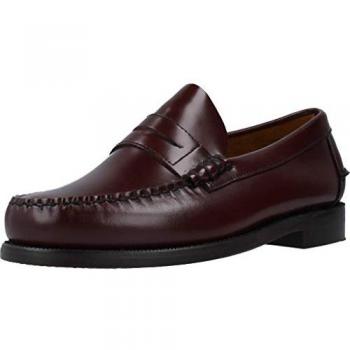 Sebago Classic Dan Men's Loafers with Refined Stitching in Burgundy, Sizes US 3.5-18