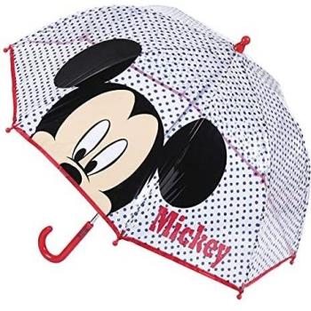 Paraguas Burbuja Transparente Infantil Mickey Mouse Manual Azul/Rojo